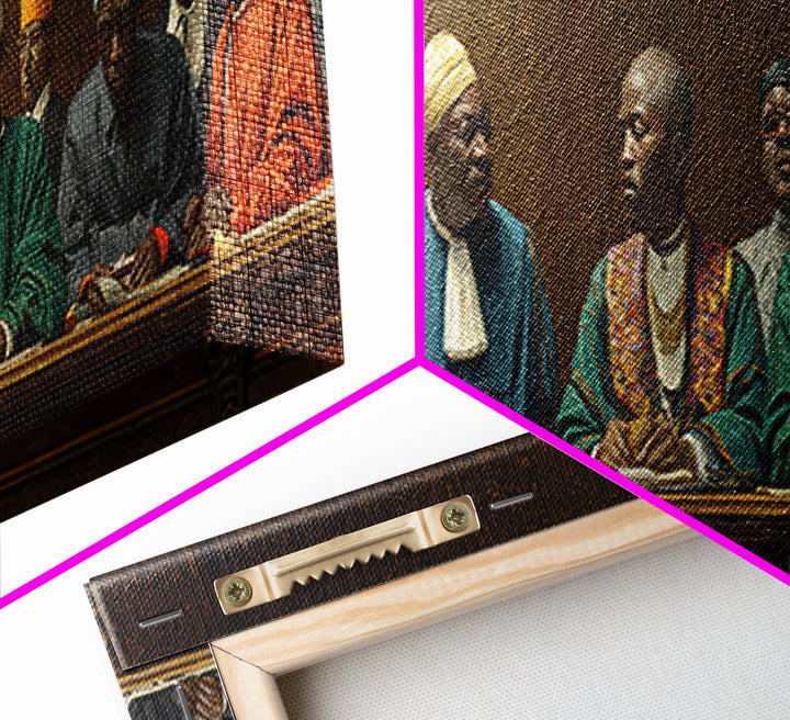 African Elders Tribunal Portrait Wall Art, African American Art, Black Culture Art, Cultural Wall Decor, Statement Canvas Print