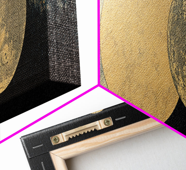 Triple Moon Texture Canvas Print, Minimalist Wall Art, Beige Wall Art, Black Art Print, Dreamy Wall Art, Bedroom Decor Gift