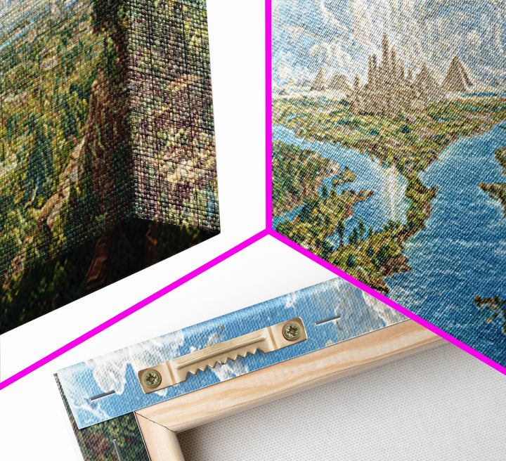 Ancient Nile River Pyramids Landscape Canvas Print, Egyptian African Wall Art, Safari Decor, Cultural History Home Decor