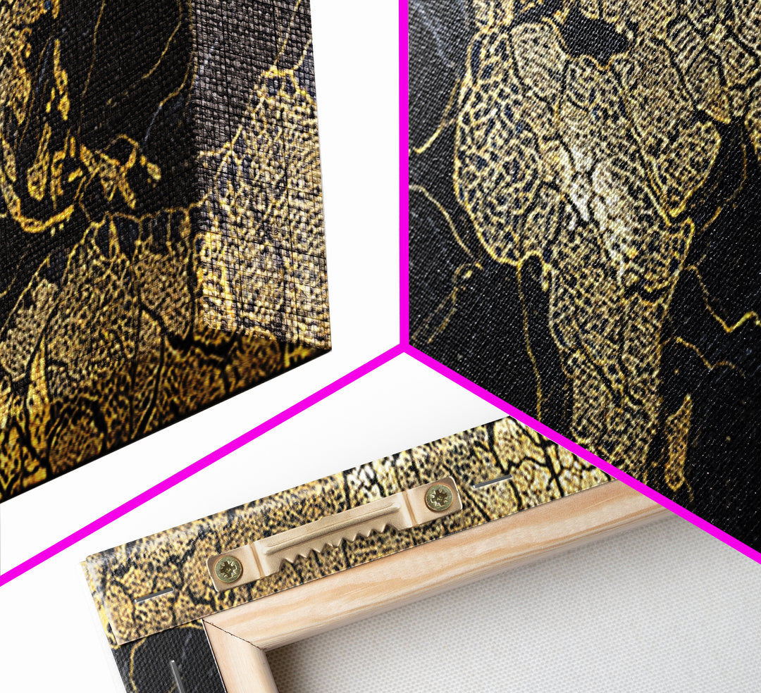 Black And Gold Africa World Map Canvas Print, African Wall Art, Luxury Office Decor, Travel Poster, Modern Home Decor Gift