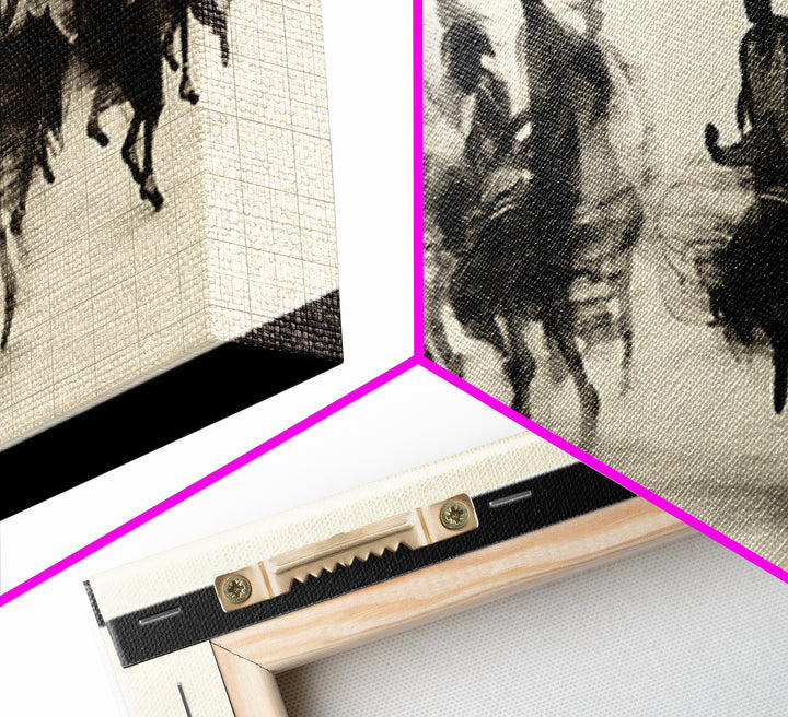 Panoramic Black Runners In Motion Wall Art, African Dance Art Print, Minimalist Charcoal Canvas Print, Modern Home Decor