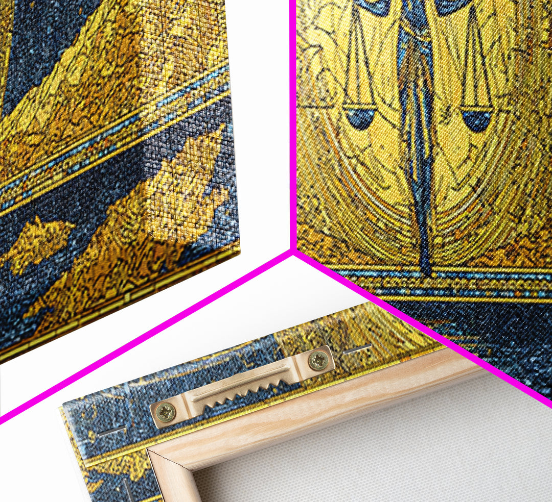 Golden Egyptian Goddess With Scales Wall Art, Ancient African Art, Black And Gold Desert Decor, Spiritual Cultural Wall Decor Gift