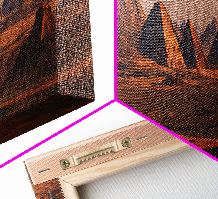 Sunset Desert Pyramids Panorama Wall Art, African Egyptian Art Print, Ancient African Landscape, Earth Tone Home Decor Gift