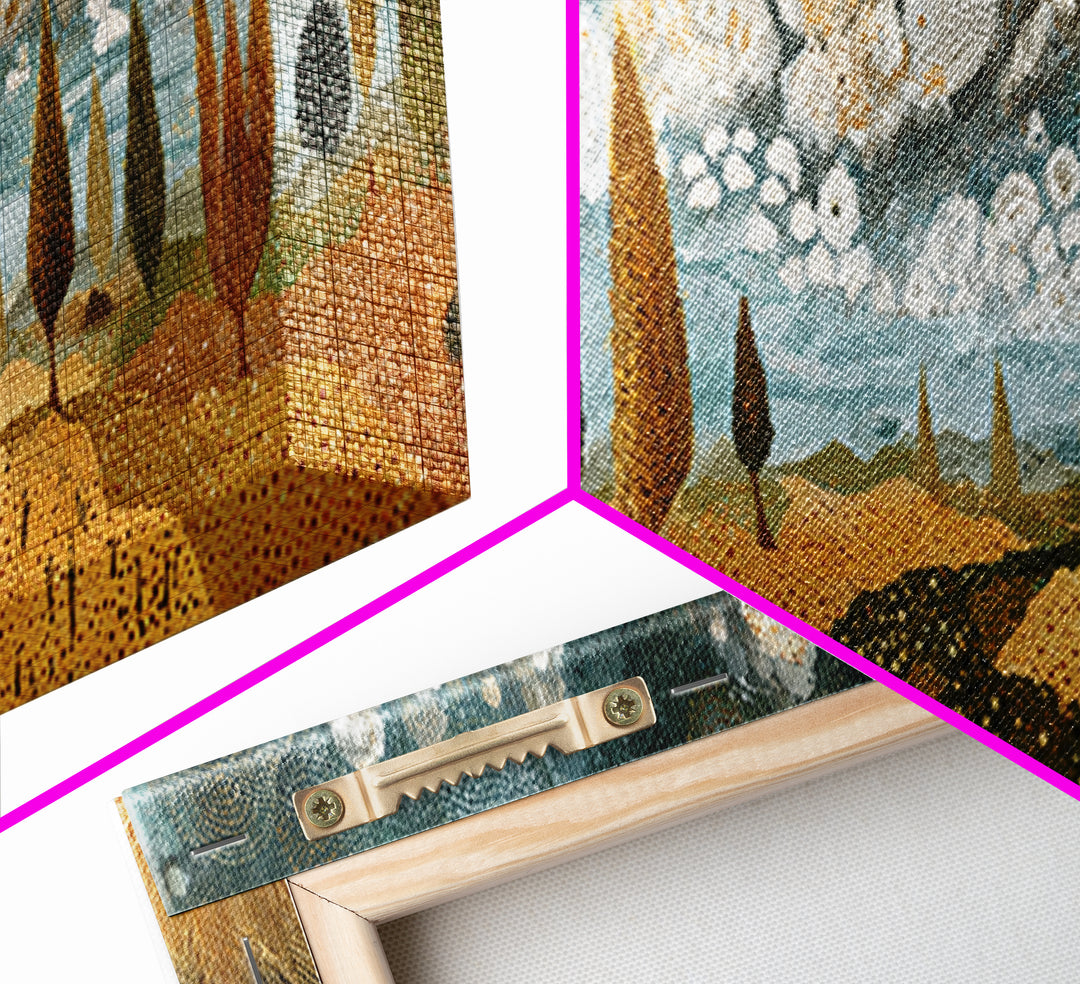 Golden African Savanna Hills Wall Art, Abstract Storm Cloud Landscape, Earth Tone Canvas Decor, Boho Living Room Art Print