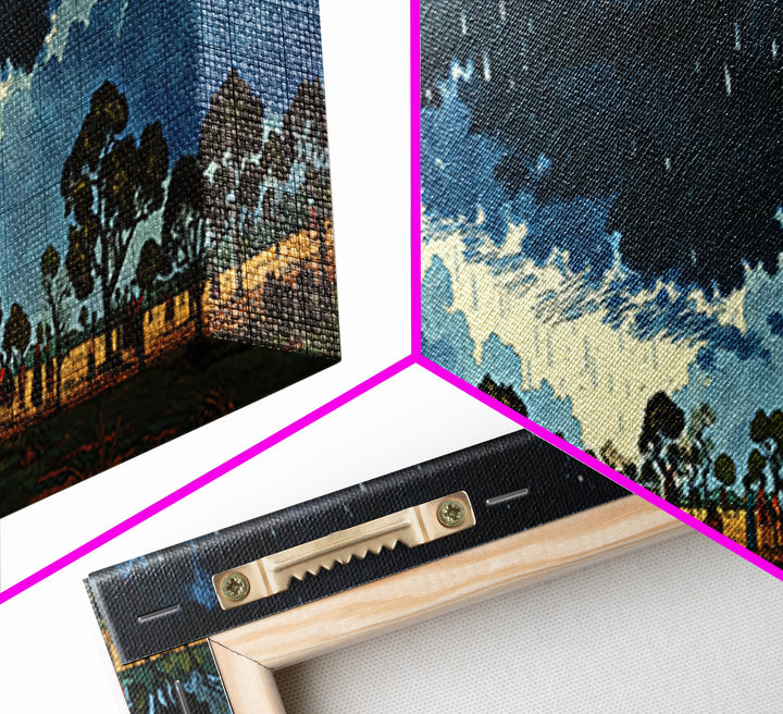 Stormy African Savanna Wall Art, Night Sky Tree Landscape, Afrocentric Canvas Decor, Cultural Safari Living Room Print Gift