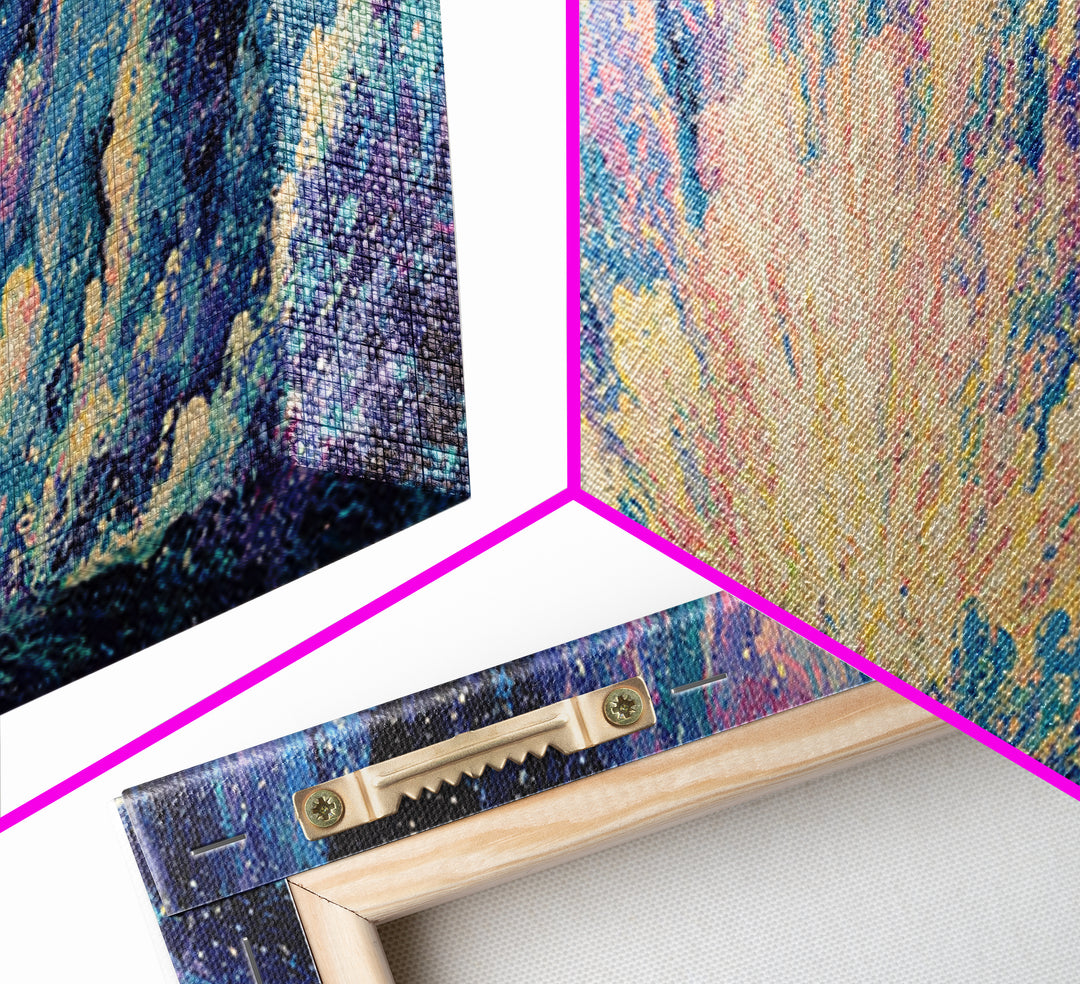 Cosmic Blue Ocean Sky Canvas Print, Abstract Wall Art, Dreamy Wall Art, Modern Canvas Art, Nature Scene Art, Bedroom Decor