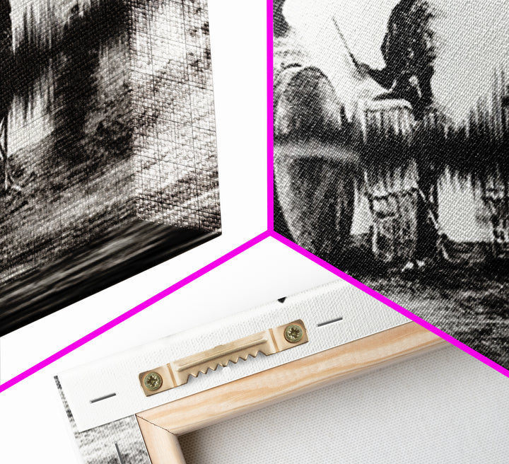 Black And White African Drummers Silhouette Wall Art, Tribal Music Decor, Afrocentric Canvas Print, Cultural Living Room Art