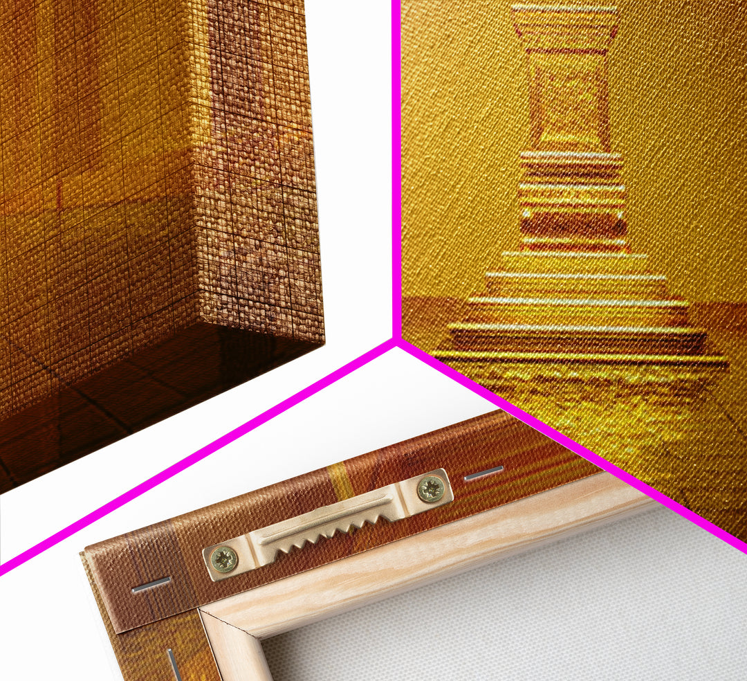 Golden Temple Reliquary Chamber Framed Canvas Print, Luxury Canvas Art, Spiritual Wall Art, Elegant Home Decor Gift, Statement Wall Decor