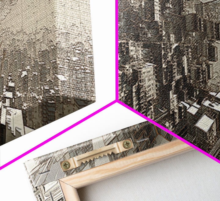 Futuristic Abstract Cityscape Corridor Wall Art, Urban Wall Art, Modern Canvas Art, Digital Art, Statement Wall Decor, Office Art