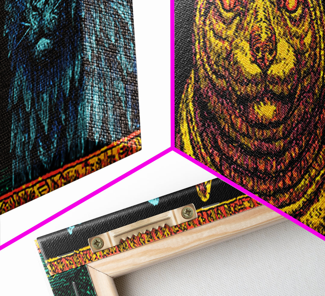 Crocodile Jaguar And Black Panther Portraits, African Safari Art Canvas Print, Jungle Wall Art, Bold Animal Home Decor Gift