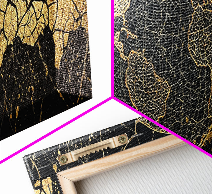 Golden World Map Globe Wall Art, African Travel Canvas Print, Black Gold Decor, Global Culture Office Art, Statement Gift