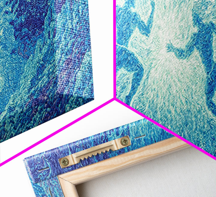 Blue Mystical Spirit Dancers In Flowing Water Wall Art, Dreamy Wall Art, Abstract Art, Modern Canvas Art, Spiritual Wall Decor