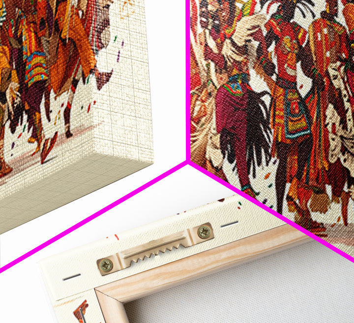 Colorful African Celebration Dancers In Traditional Dress Wall Art, African Women Art, Afrocentric Prints, Cultural Wall Decor