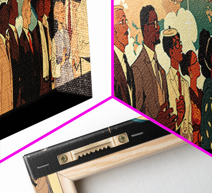 Afrofuturist Black Leaders Watching Space Canvas Print, African American Art, Black History Gift, Cultural Wall Art Decor