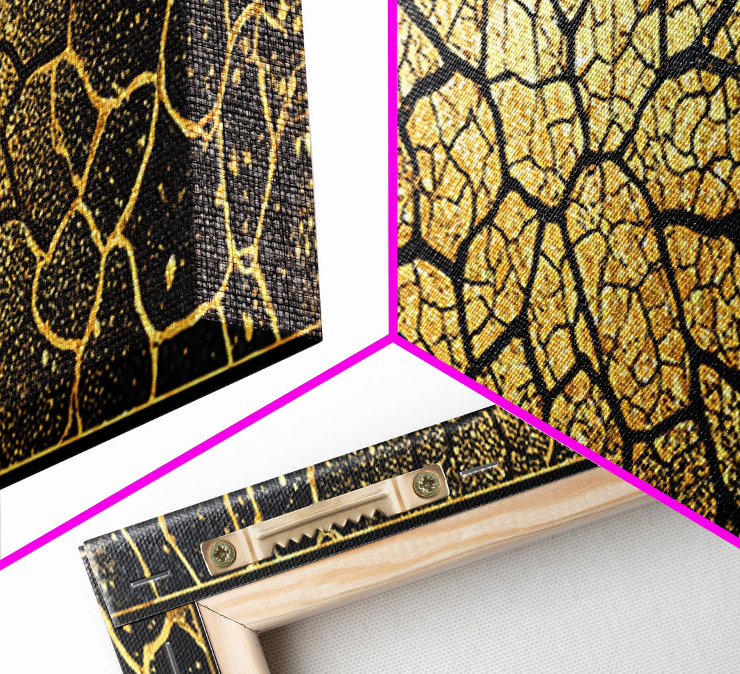 Black And Gold Cracked Mosaic Wall Art, Geometric Wall Art, Luxury Canvas Art, Earth Tone Wall Decor, Statement Piece, Home Decor Gift