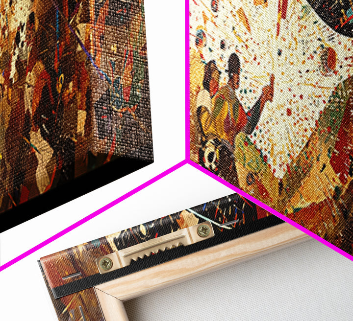 Vibrant Abstract African Celebration Canvas Print, Colorful African Art, Afrocentric Wall Art, Bold Home Decor, Cultural Gift