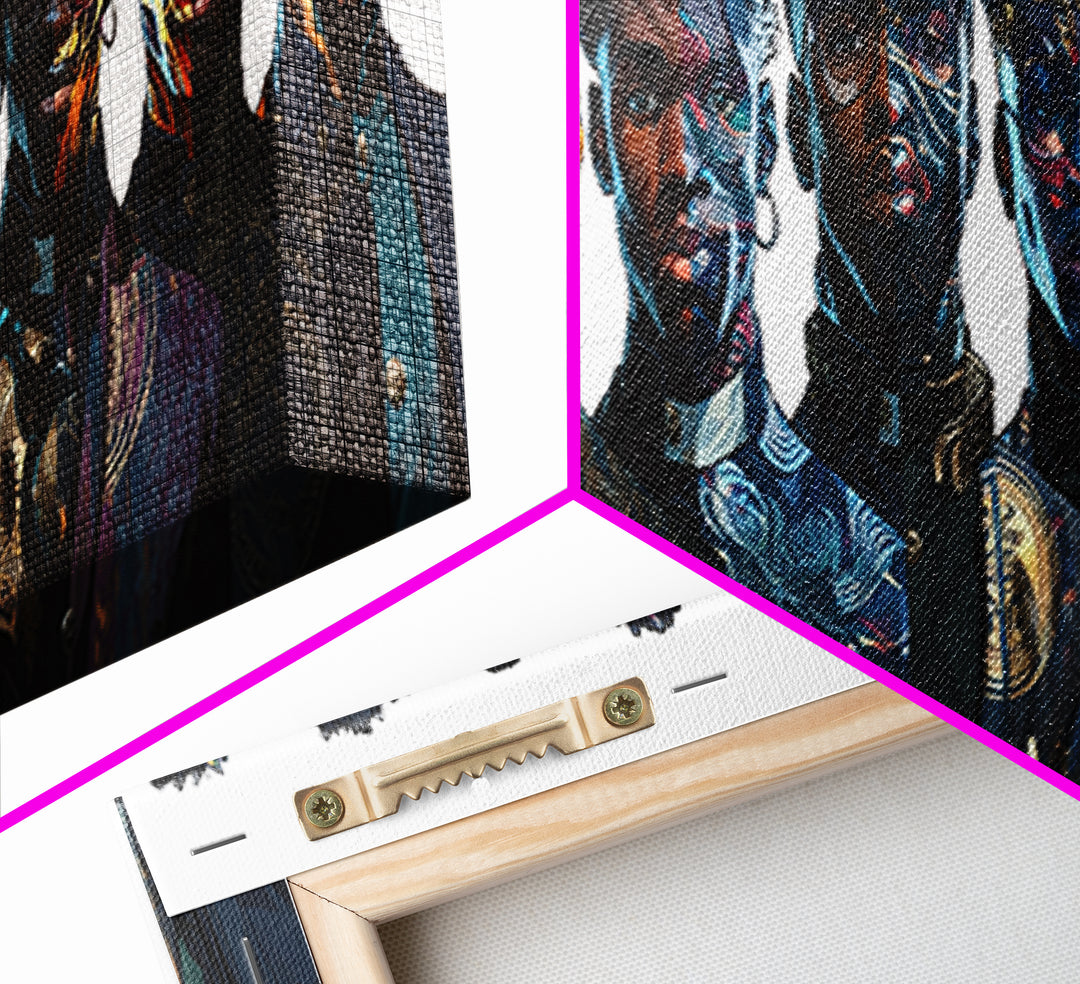 Afrofuturist Black Collective Portrait Wall Art, African American Art, Modern Afrocentric Decor, Bold Cultural Canvas Print