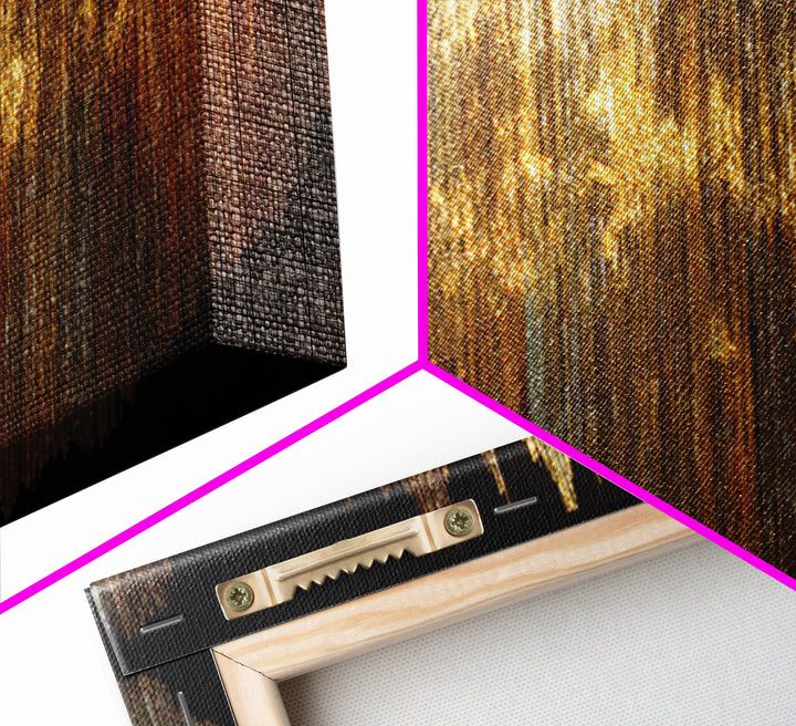 Golden Soundwave Light Abstract Wall Art, Luxury Canvas Art, Black And Gold Art, Statement Wall Decor, Elegant Home Art Print