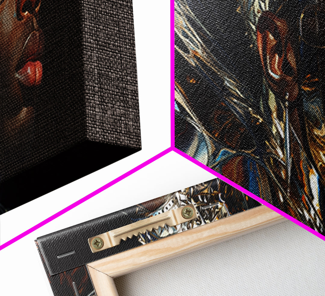 Chrome Crown Black Prince Portrait Canvas Print, Afrofuturism Decor, Black Man Wall Art, Luxury Canvas Art, Royal Statement Decor