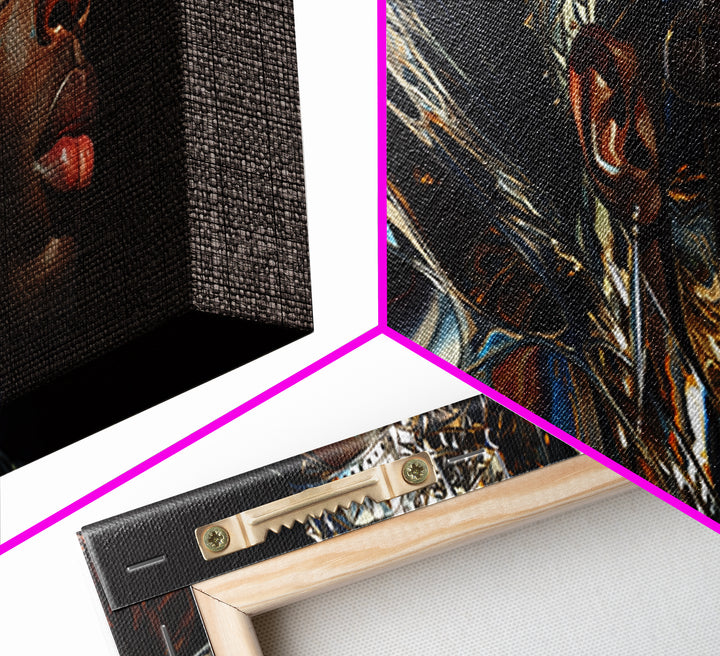 Chrome Crown Black Prince Portrait Canvas Print, Afrofuturism Decor, Black Man Wall Art, Luxury Canvas Art, Royal Statement Decor