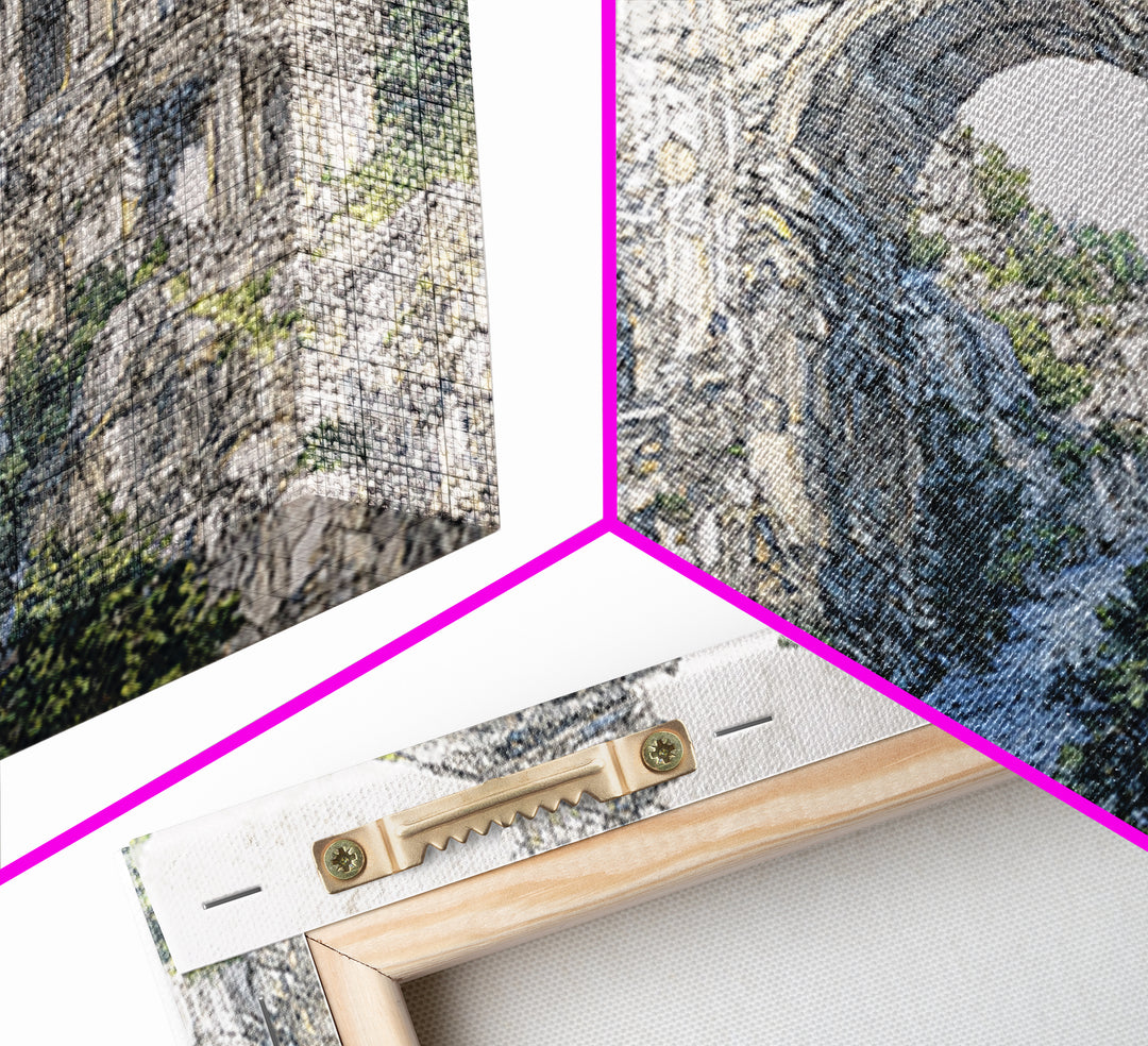 Overgrown Ancient Arch Ruins Canvas Print, Nature Scene Art, Elegant Home Decor, Large Wall Art, Unique Wall Decor For Home