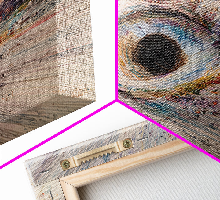Radiant Cosmic Eye Black Hole Abstract Wall Art, Modern Canvas Art, Luxury Space Decor, Large Statement Print, Home Decor Gift