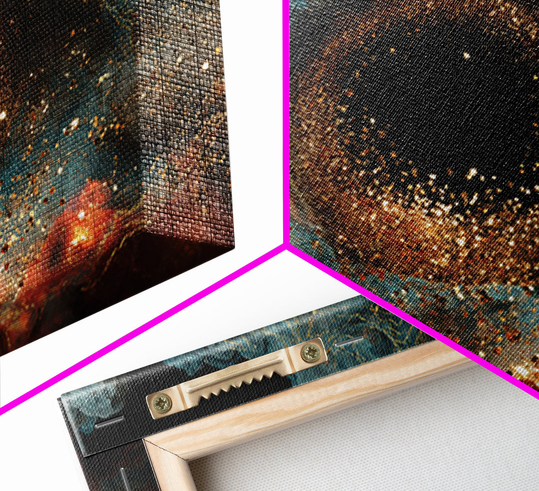 Colorful Nebula Black Hole Canvas Print, Dreamy Wall Art, Vibrant Abstract Art, Modern Canvas Art, Bold Unique Home Decor Gift
