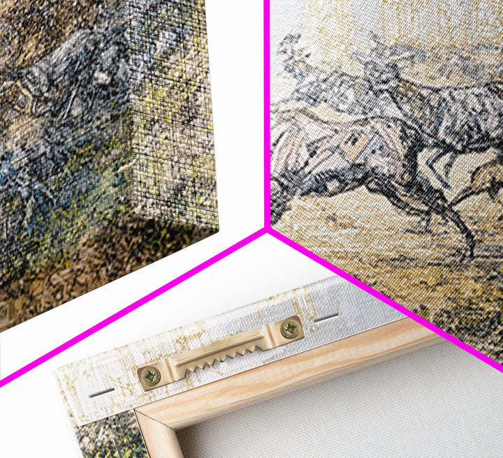 Leaping Antelope Beside Abstract City Skyline Wall Art, African Safari Art Print, Modern Nature Scene, Office Decor Gift
