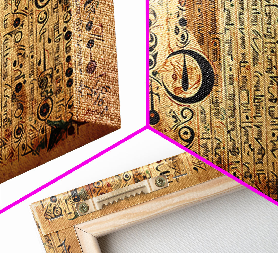 Ancient African Symbol Parchment Wall Art, Abstract African Art, Tribal Patterns, Afrocentric Decor, Cultural Canvas Print