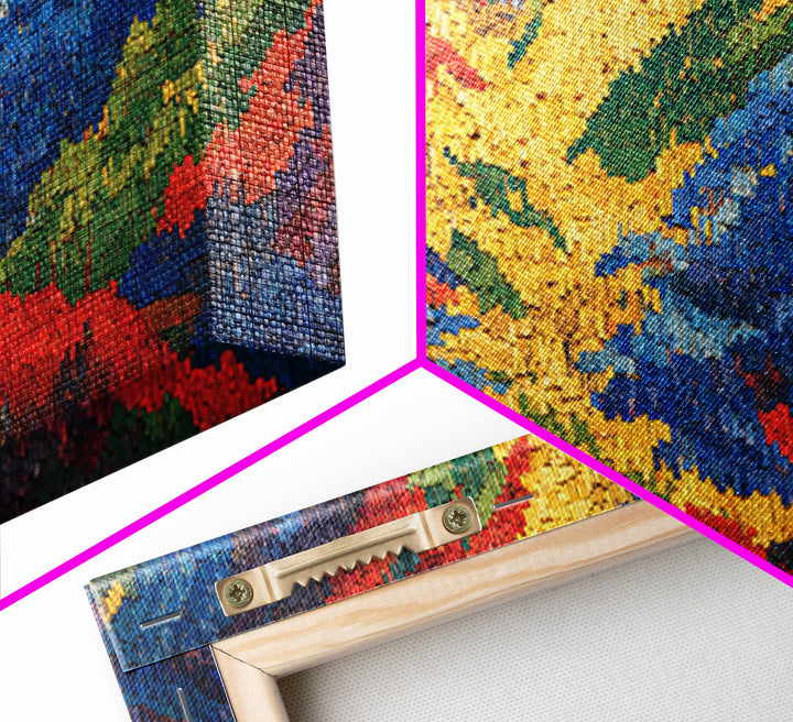 Vibrant Woven Ankara Textile Abstract Wall Art, African Fabric Patterns, Colorful African Print, Modern Home Decor Art Gift