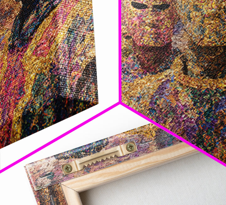 Colorful Abstract Masked Figures, African Tribal Art Canvas Print, Afrocentric Wall Art, Ethnic Home Decor, Modern Black Art