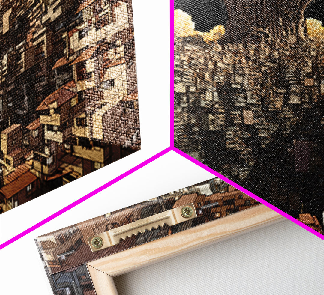 Dystopian Circular City Void, African Abstract Wall Art, Canvas Print, Urban Wall Art, Modern Black Art, Statement Decor