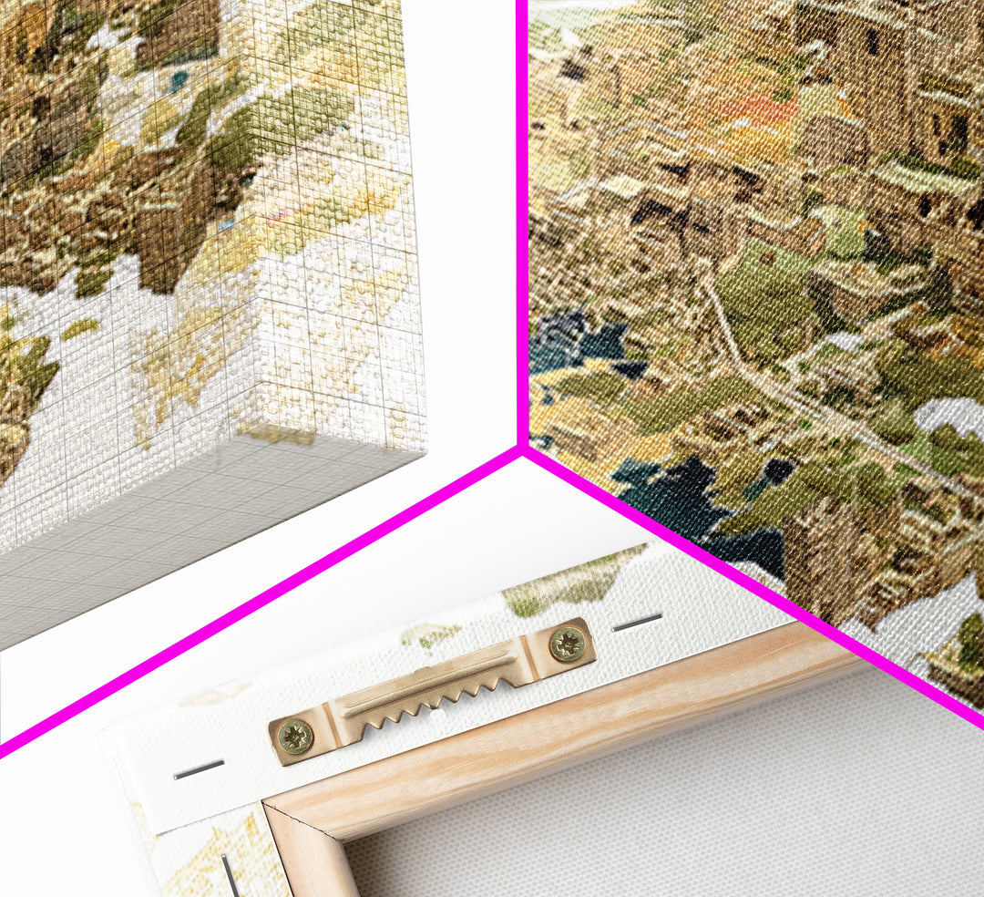 Floating Desert Megacity With Futuristic African Architecture Wall Art, Afrofuturism Decor, Modern Canvas Art For Office