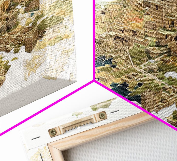 Floating Desert Megacity With Futuristic African Architecture Wall Art, Afrofuturism Decor, Modern Canvas Art For Office