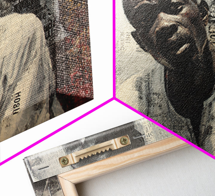 Textured Black Musicians Portrait Wall Art, African American Art Print, Black Culture Art, Modern Afrocentric Home Decor