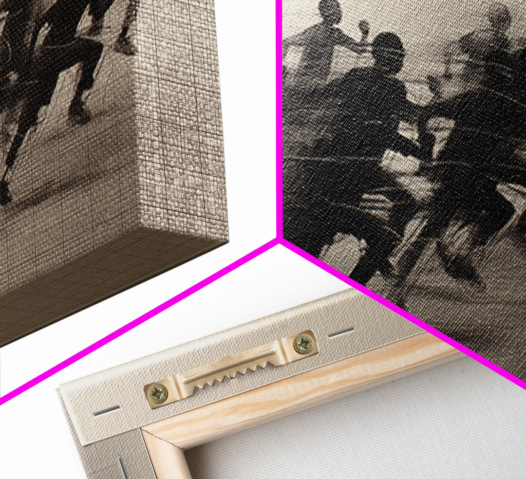 Sepia African Runners In Motion Canvas Print, Athletic Black Art, Modern African Art Decor, Dynamic Race Wall Decor Gift