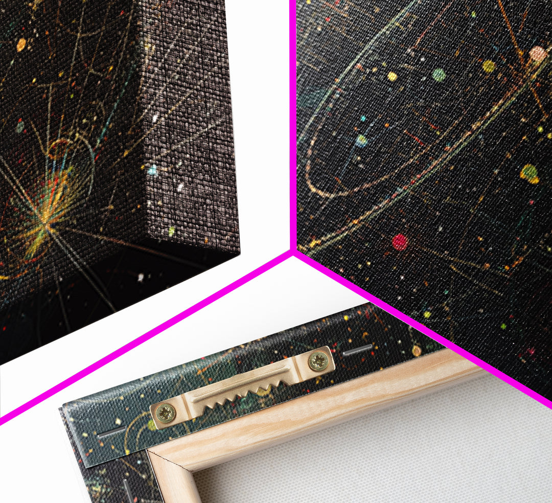 Cosmic Planetary Orbit Map Canvas Print, Abstract Wall Art, Modern Office Decor, Celestial Space Poster, Unique Home Decor