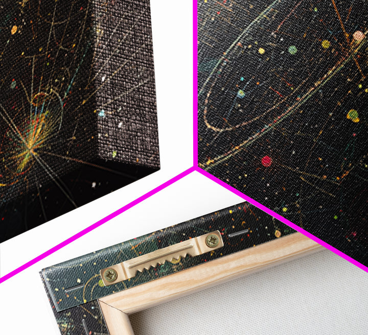 Cosmic Planetary Orbit Map Canvas Print, Abstract Wall Art, Modern Office Decor, Celestial Space Poster, Unique Home Decor