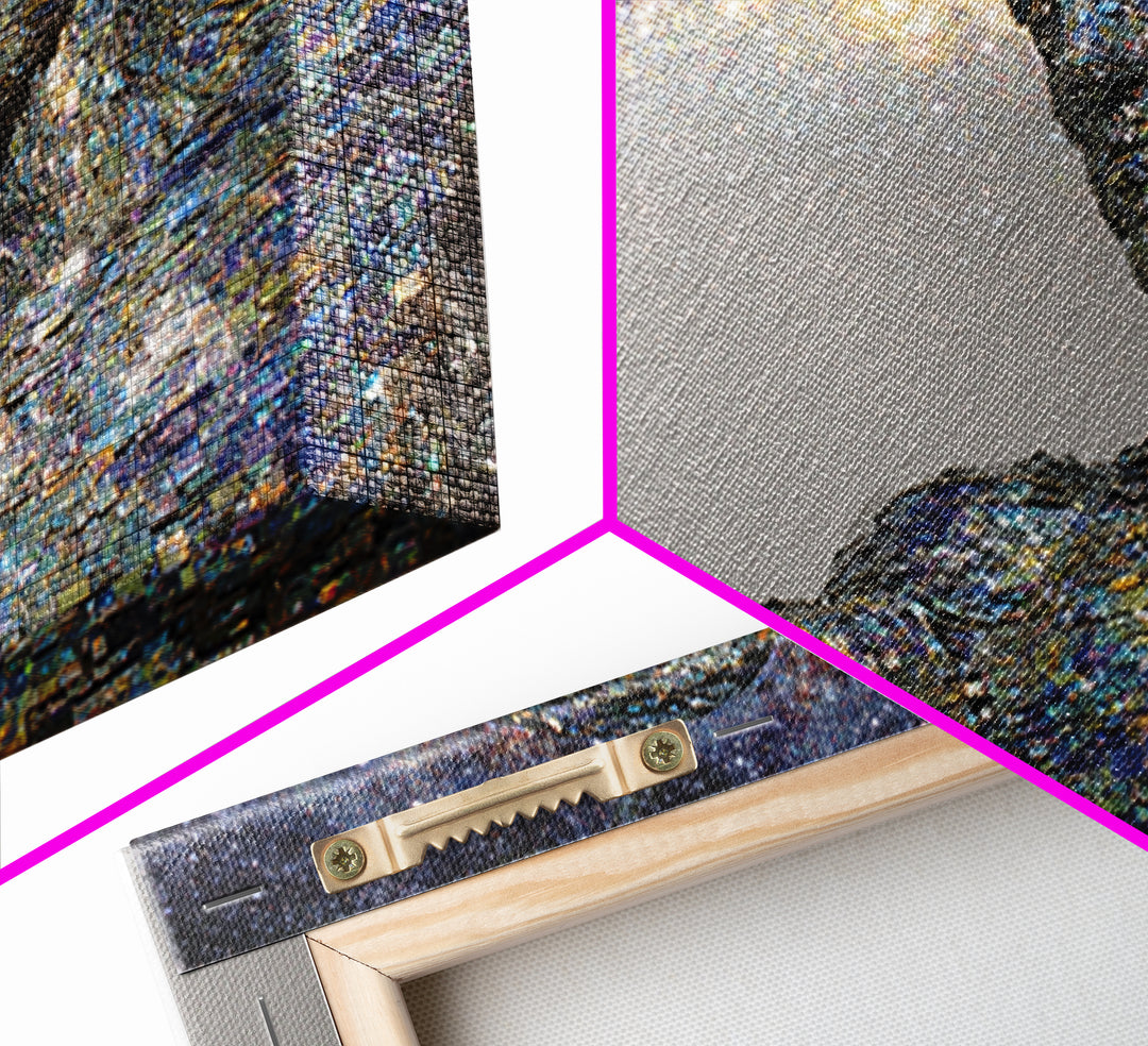 Faceless Cosmic Figure Reaching To Stars Framed Canvas Print, Modern Sculpture Art, Galaxy Wall Decor, Unique Canvas Art