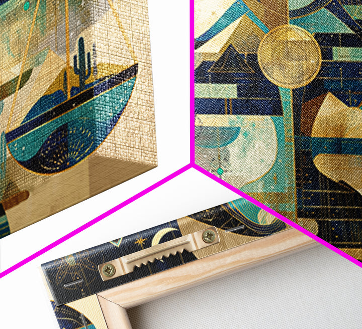 Egyptian Goddess With Celestial Scales Framed Canvas Print, African Egyptian Art, Spiritual Wall Art, Luxury Canvas Art Gift