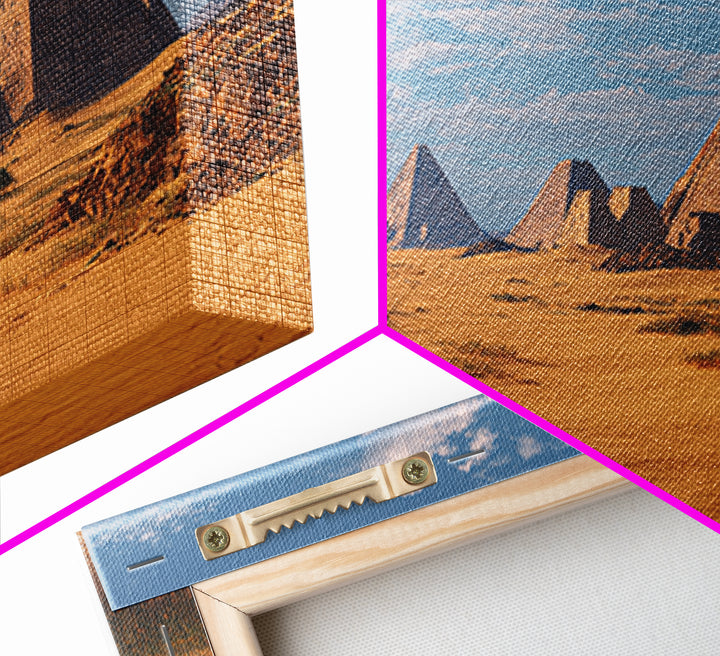 Wide Desert Pyramid Panorama Wall Art, African Egyptian Art, Ancient African Art Print, Safari Decor, Statement Wall Decor