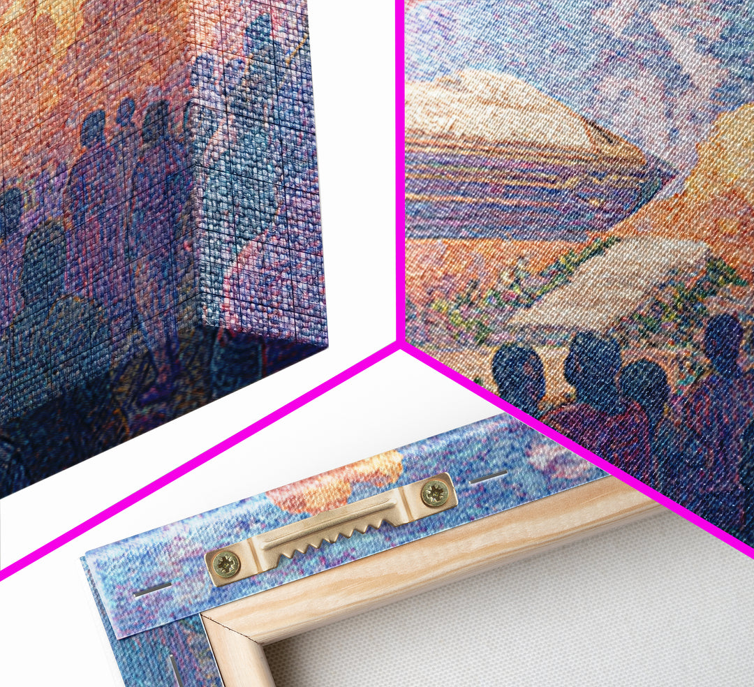 Afrofuturist Airship Above African Crowd Wall Art, Sci Fi Canvas Print, Black Culture Art, Bold Home Decor, Unique Gift For Him