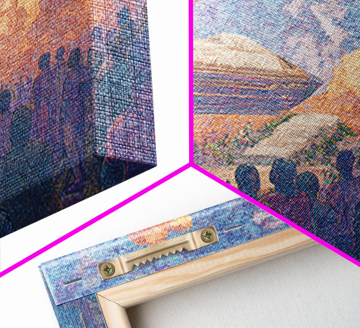 Afrofuturist Airship Above African Crowd Wall Art, Sci Fi Canvas Print, Black Culture Art, Bold Home Decor, Unique Gift For Him