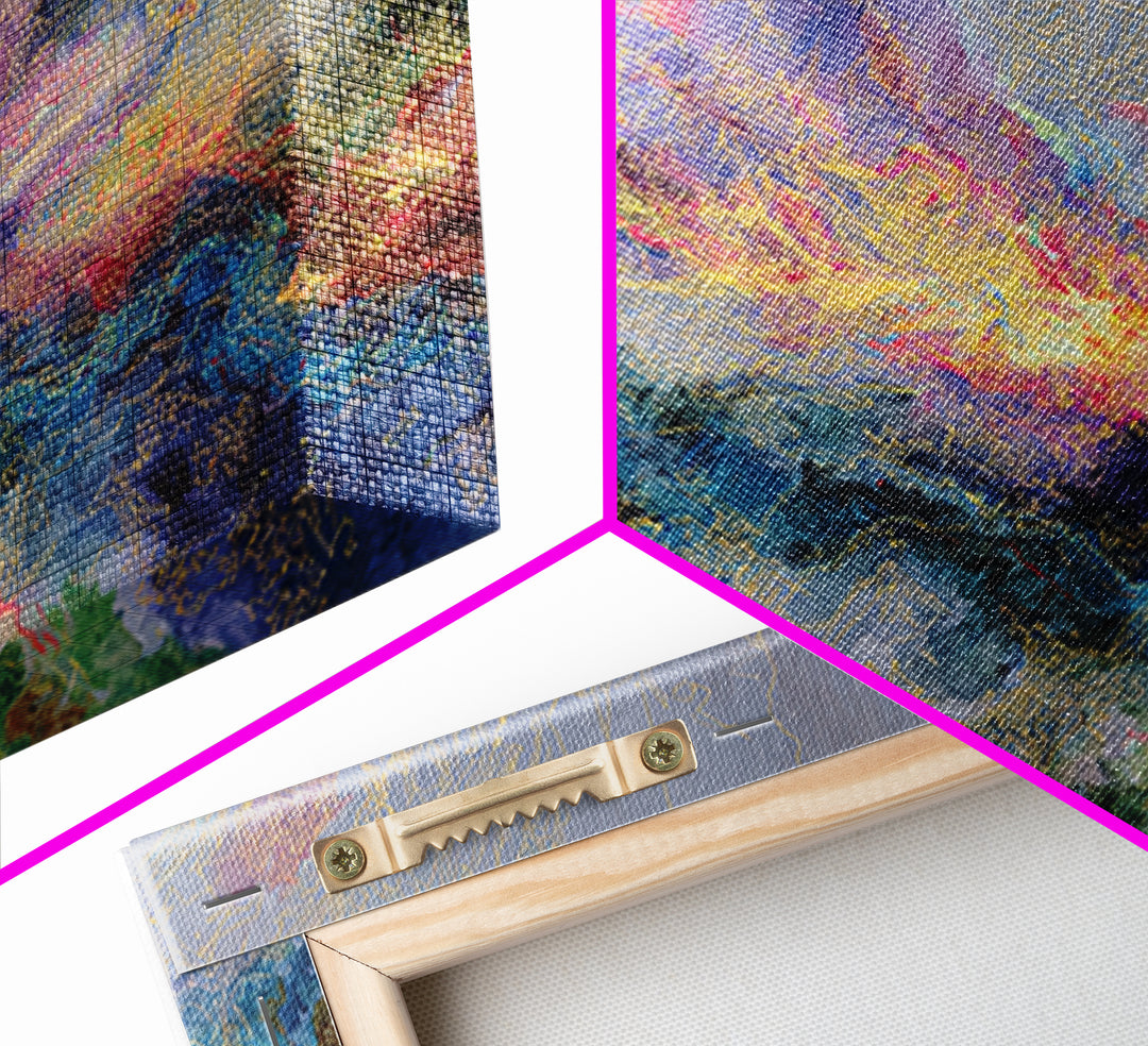 Colorful Abstract Mountain Light Canvas Print, African Art Abstract, Modern Wall Art, Luxury Home Decor, Textured Painting