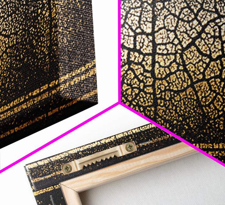 Black Gold Cracked Texture Canvas Print, African Abstract Art, Luxury Earth Tone Wall Decor, Modern Home Decor Gift For Him