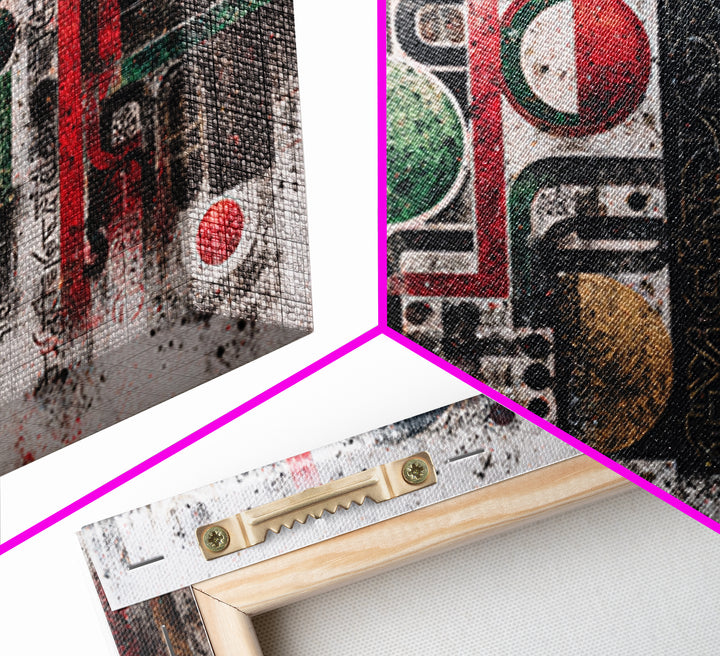 Abstract African Symbols Wall Art, Geometric Canvas Print, Tribal Pattern Decor, Modern Afrocentric Office Art Gift For Home