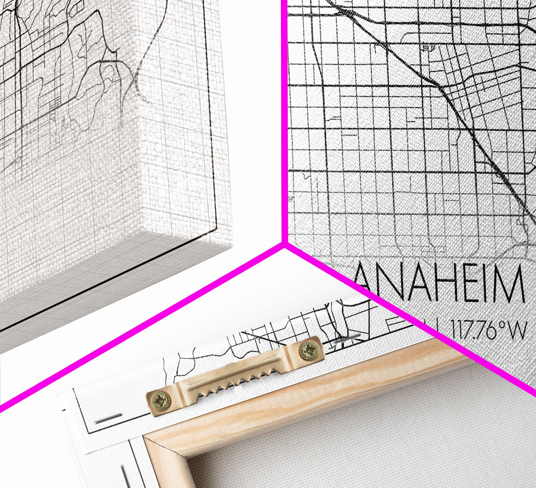 Anaheim Street Map, California Map, Map Print, Modern Art, Wall Art, Canvas Print, Room Décor Aesthetic, Indie Room Décor, Wall Prints