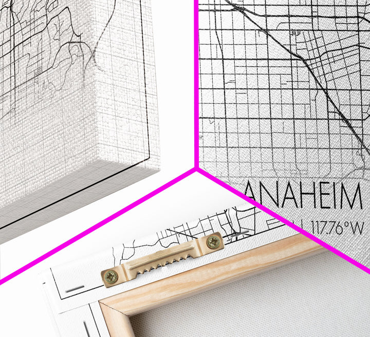 Anaheim Street Map, California Map, Map Print, Modern Art, Wall Art, Canvas Print, Room Décor Aesthetic, Indie Room Décor, Wall Prints