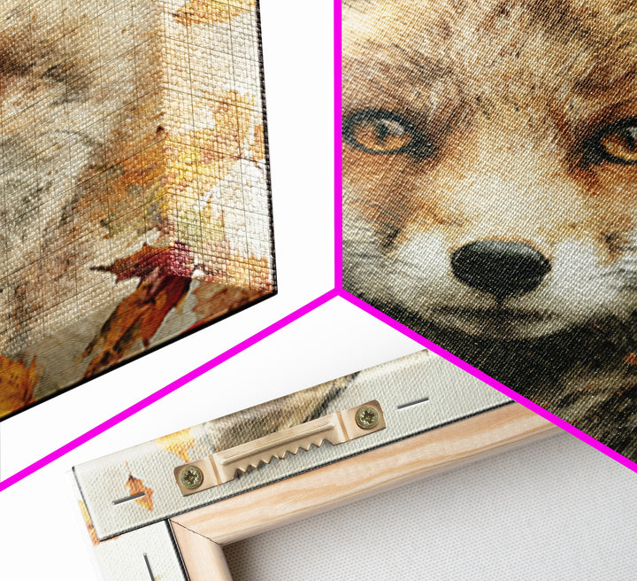 Dignified Fox Portrait Framed Canvas Print, Animal Art, Safari Nursery Decor, Living Room Decor, Fine Art, Creature, ANI-1x1-1