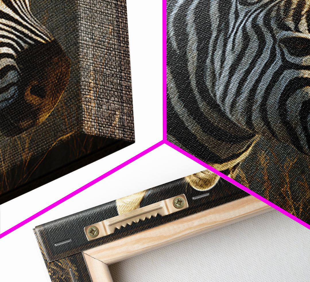 Zebra Portrait with Bold Graphic Stripe Pattern Canvas Print, Animal Art, Nursery Art, Living Room Decor, Fine Art, Creature, ANI-1x1-17